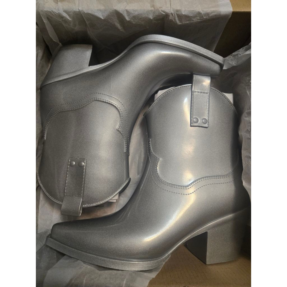 Women's Matisse Silver Western Rain Boots Size 8